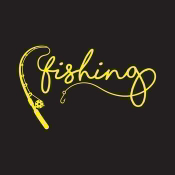 Fishing Typography for T-Shirt print, Mug Design, Printing item in color, Black and White side vector