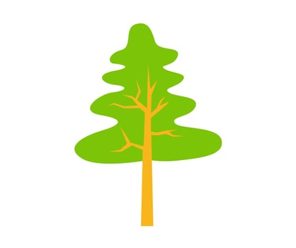 vector design, green tree shape icon
