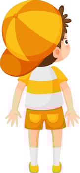 Back of a little boy cartoon character vector