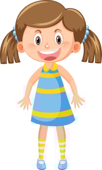 Happy girl cartoon character vector