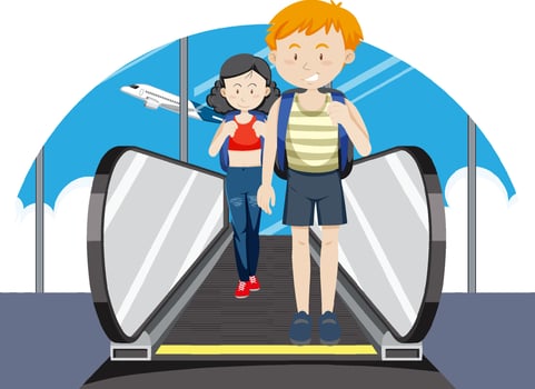 Simple character of couple tourist vector