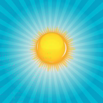 Sun and cloud background vector illustration