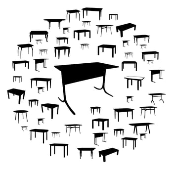 Set of table isolated. vector illustration