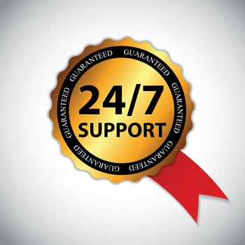 Vector 24-7 SUPPORT Sign, Label Template