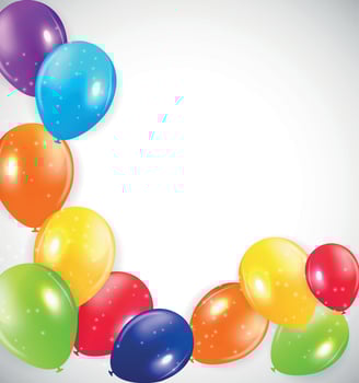 Set of Colored Balloons, Vector Illustration.