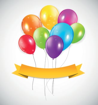 Set of Colored Balloons, Vector Illustration.