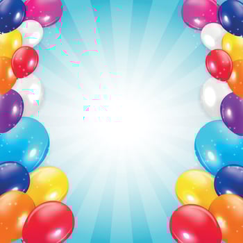 Colored Balloons Background, Vector Illustration.