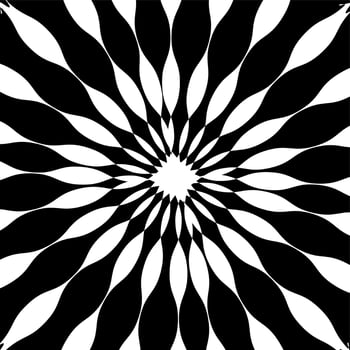 Black and White Abstract Psychedelic Art Background. Vector Illustration.
