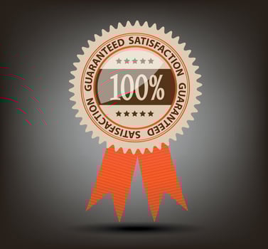 Satisfaction guaranteed label vector illustration