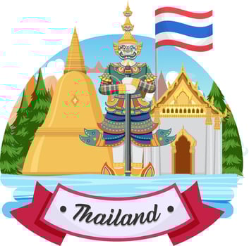 Bangkok Thailand Landmark Logo Banner vector