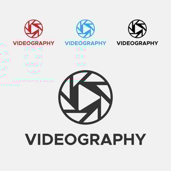 Blue And Black Color Videography Logo. Media Play Logo. vector