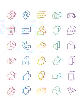 User Interface Icon Set 30 isolated on white background vector