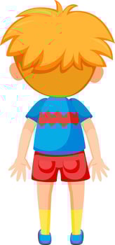 Back of a little boy cartoon character vector