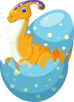 Cute Parasaurolophus Dinosaur Cartoon vector