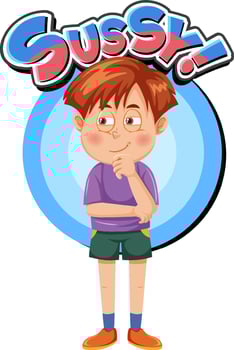 Playful cartoon character with word expression vector