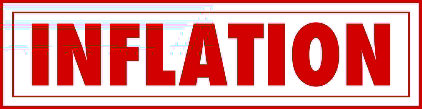 Inflation red stamp logo vector