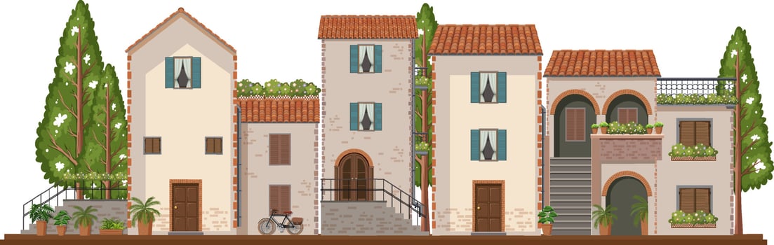 Suburban Row House Vintage vector