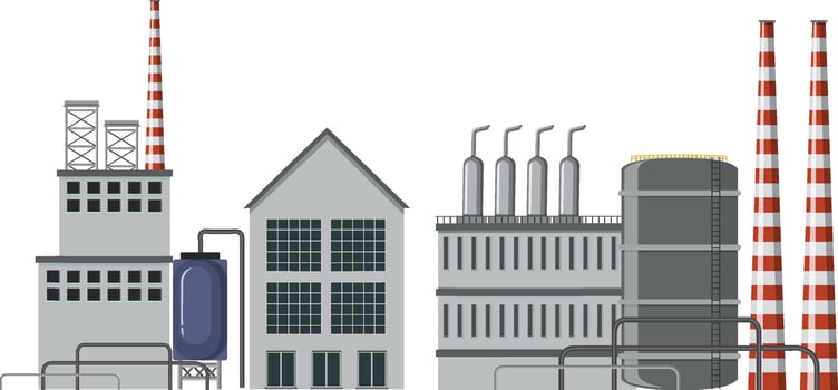 Oil industry factory cartoon design vector