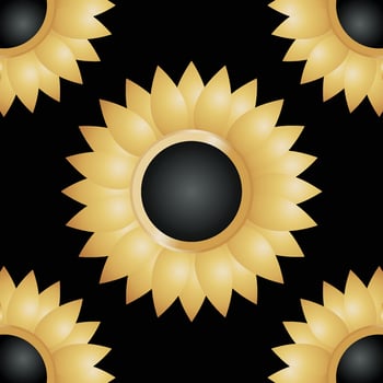 Golden floral pattern background vector