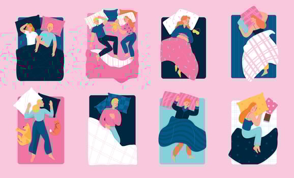 Sleeping People Set vector