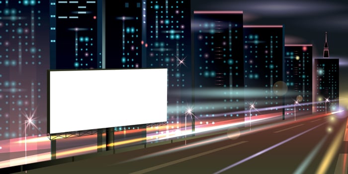 Night Motorway Banner Composition vector