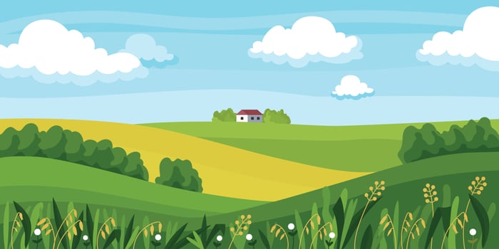 Rural Landscape Field Composition vector
