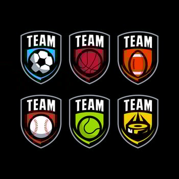 Sport ball badge logo vector