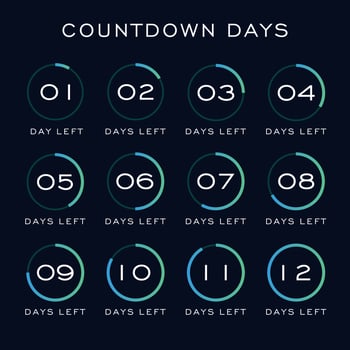 Countdown hours template vector