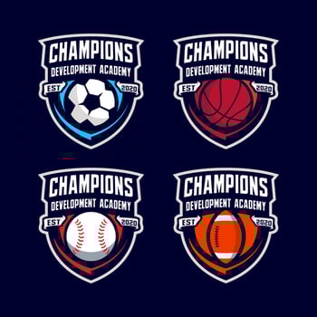 Sport ball badge logo template vector