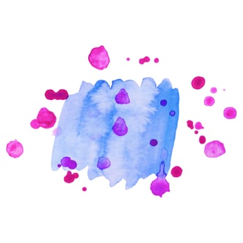 Abstract isolated colorful vector watercolor stain. Grunge element for paper design