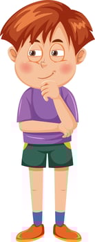 Thinking boy cartoon character vector