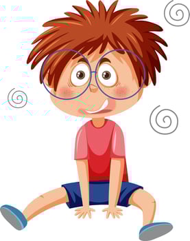 Confused boy cartoon character vector