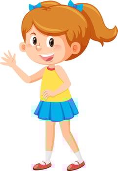 A happy girl with ponytail hair vector