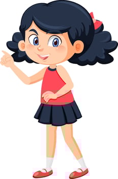 Cute girl with curly hair cartoon vector