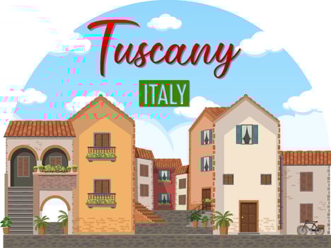 Tuscany Italy Landmark Logo Banner vector