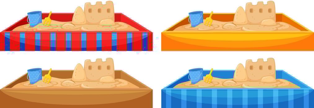 Children sand pit  on white background vector