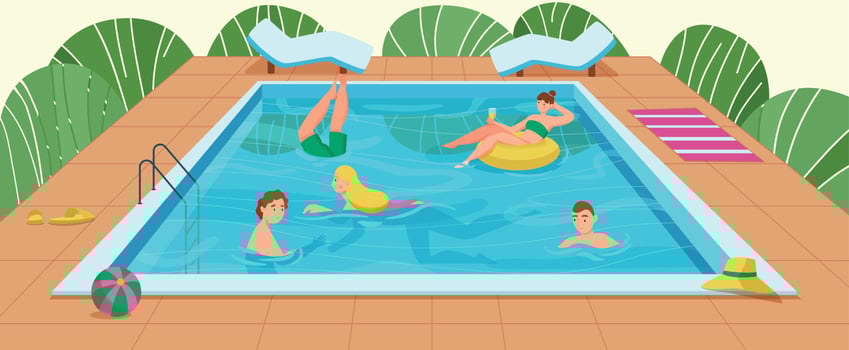 Swimming Pool Composition vector