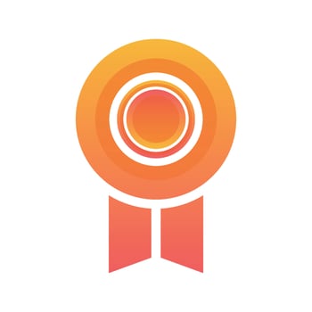 medal coin logo gradient design template icon vector