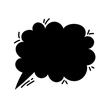 Speech blank bubble symbol monochrome black cloud isolated on white background. Ideal for cartoon comic book presentation decoration. vector