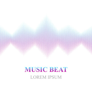 Colored music beat. Abstract audio equalizer technology. Sound Wave. Isolated on white background. Space For Text. Vector illustration.