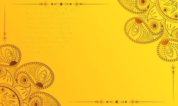 Bright decorative background with mandala pattern. Blank for postcard, invitation, banner with place for text. Vector illustration