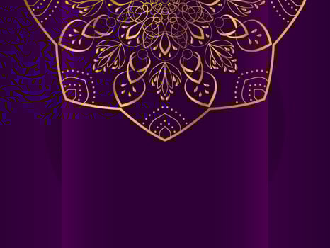 Ethnic arabic style mandala pattern background. Greeting card, invitation, banner, packaging, business card with place for text. Vector illustration