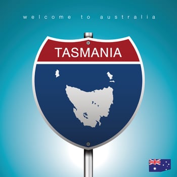 The City label and map of AUSTRALIA In American Signs Style. vector