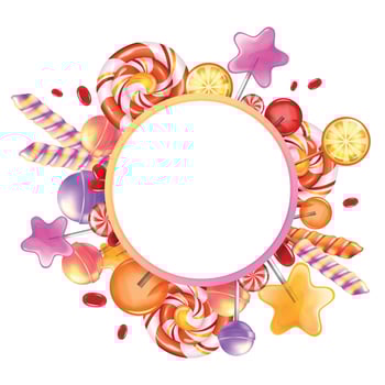 Realistic Sweets Circle Composition vector