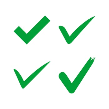 Check mark vector icon. Checkmark right symbol tick sign. Ok button correct circle icon.