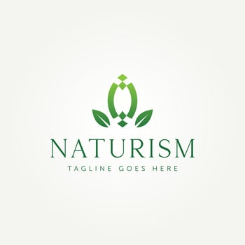 naturism green leaf simple line art icon logo template vector illustration design. minimalist abstract ecology, environment, agriculture logo concept