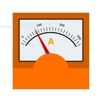 Ammeter Flat Multicolor Icon vector