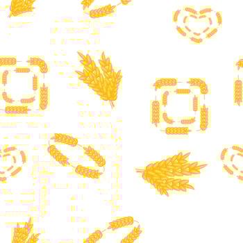 Wheat pattern, cartoon style vector