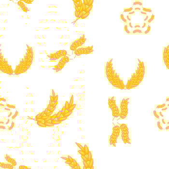 Grain of wheat pattern, cartoon style vector