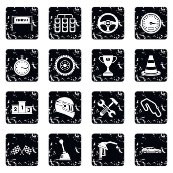 Racing speed icons set vector